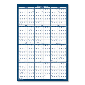 House of Doolittle™ Recycled Poster Style Reversible-erasable Yearly Wall Calendar, 32 X 48, White-blue-gray Sheets, 12-month (jan To Dec): 2022 freeshipping - TVN Wholesale